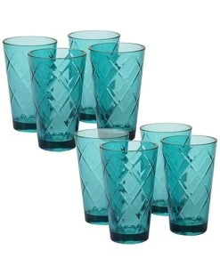 Set Of 8 Acrylic Ice Tea Glasses Home Clear -Certified International Shop 3050960794 RLLD teal 1