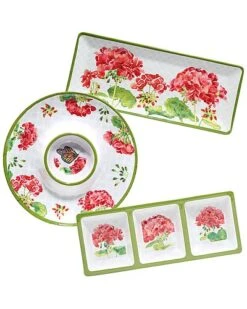 Geraniums 3pc Hostess Set Home