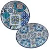 Melamine 2pc Mosaic Platter Set Home