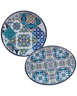 Melamine 2pc Mosaic Platter Set Home